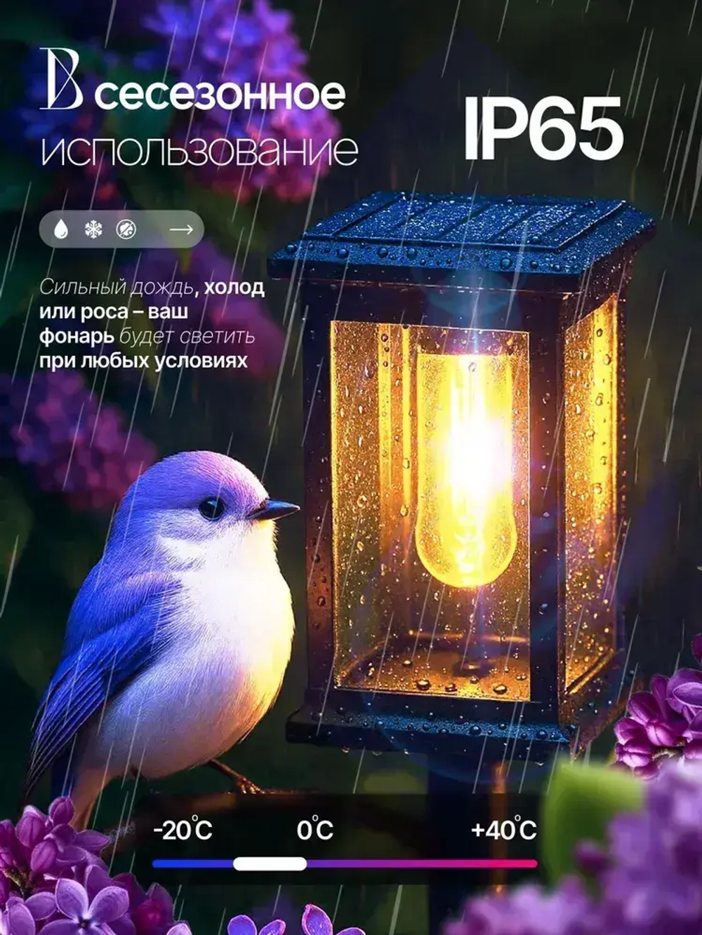 Светильник на солнечной батарее уличный