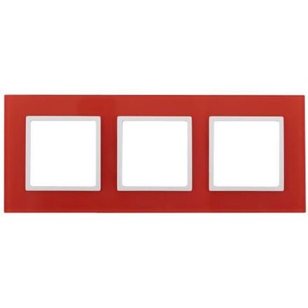 Рамка 3-м 14-5103-23 стекло Elegance красный+бел. ЭРА Б0034514