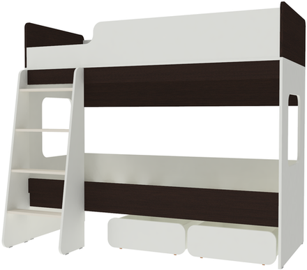 Двухъярусная кровать КарИВи Л-38 Белый  Венге