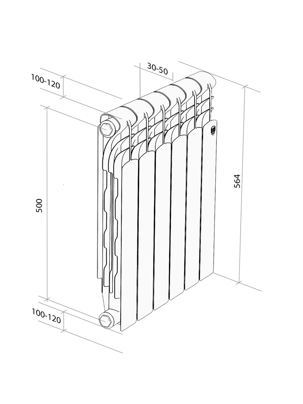Радиатор Royal Thermo Revolution Bimetall 500 2.0 – 6 секц.