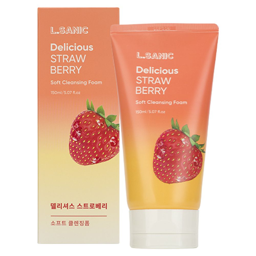 L.Sanic Delicious Strawberry Soft Cleansing Foam очищающая пенка для умывания с экстрактом клубники для тусклой и уставшей кожи