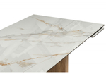 Керамический стол Woodville Монерон 180(240)x90 calacatta gold, дуб монтана