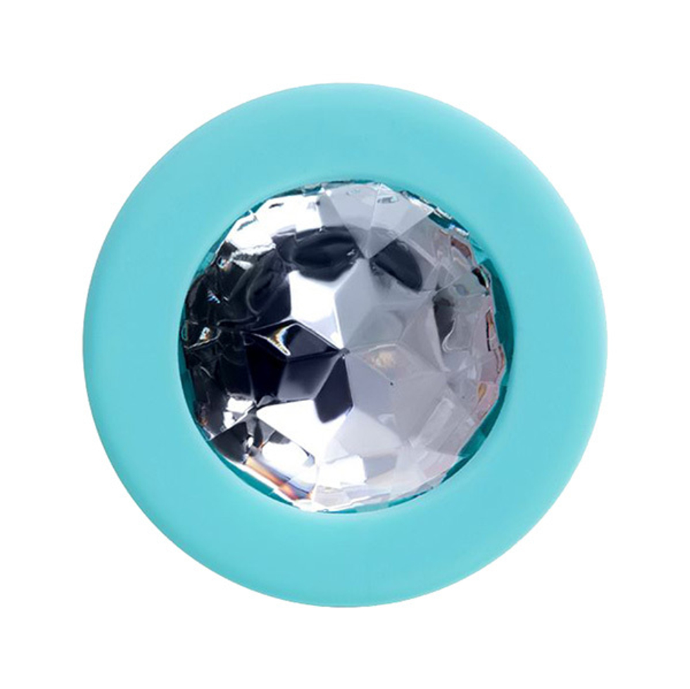 Мятная анальная втулка 8см с прозрачным кристаллом ToyFa ToDo Brilliant 357033