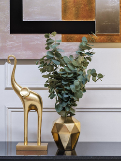 Ваза декоративная керамическая 19х17х17см Garda Decor золотая