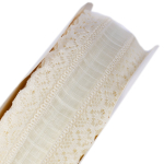 Декоративная лента капроновая ажурная для декора и флористики, 4 см, намотка 25 ярдов, бежевый (шампань)