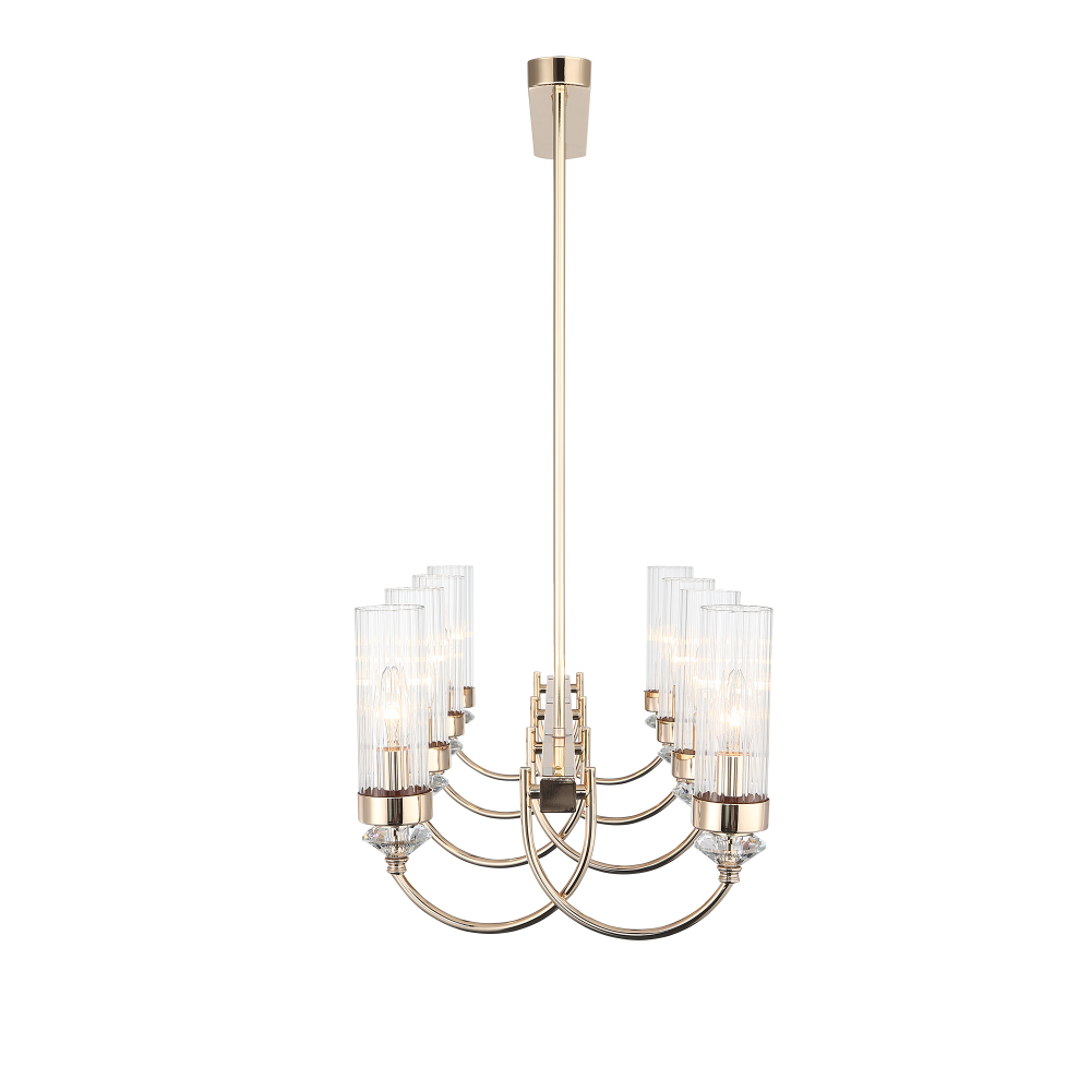 SL1402.223.08 Люстра подвесная ST-Luce Латунь/Прозрачный E14*8 40W ЭЛЕГРА