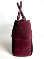 Женская сумка из натуральной замши бордового цвета