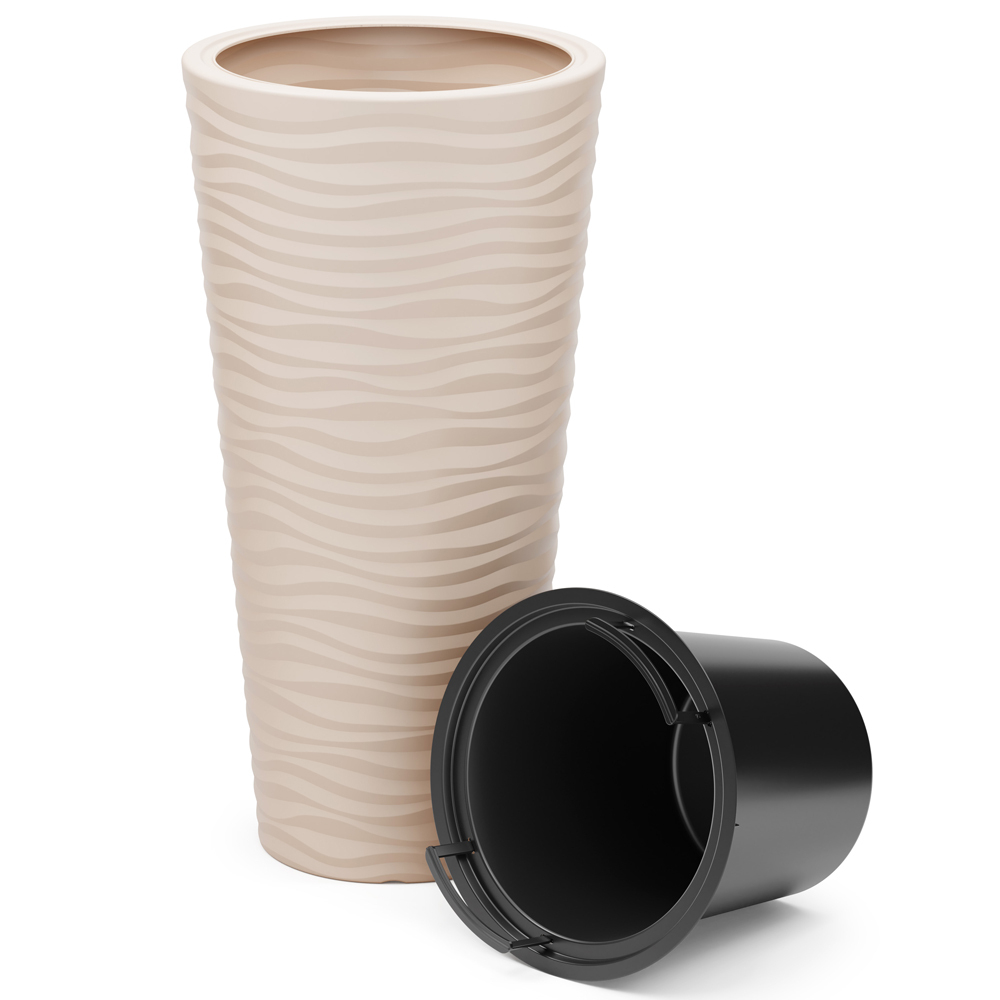 Кашпо Оазис 43л со вставкой 10л, светло-бежевый