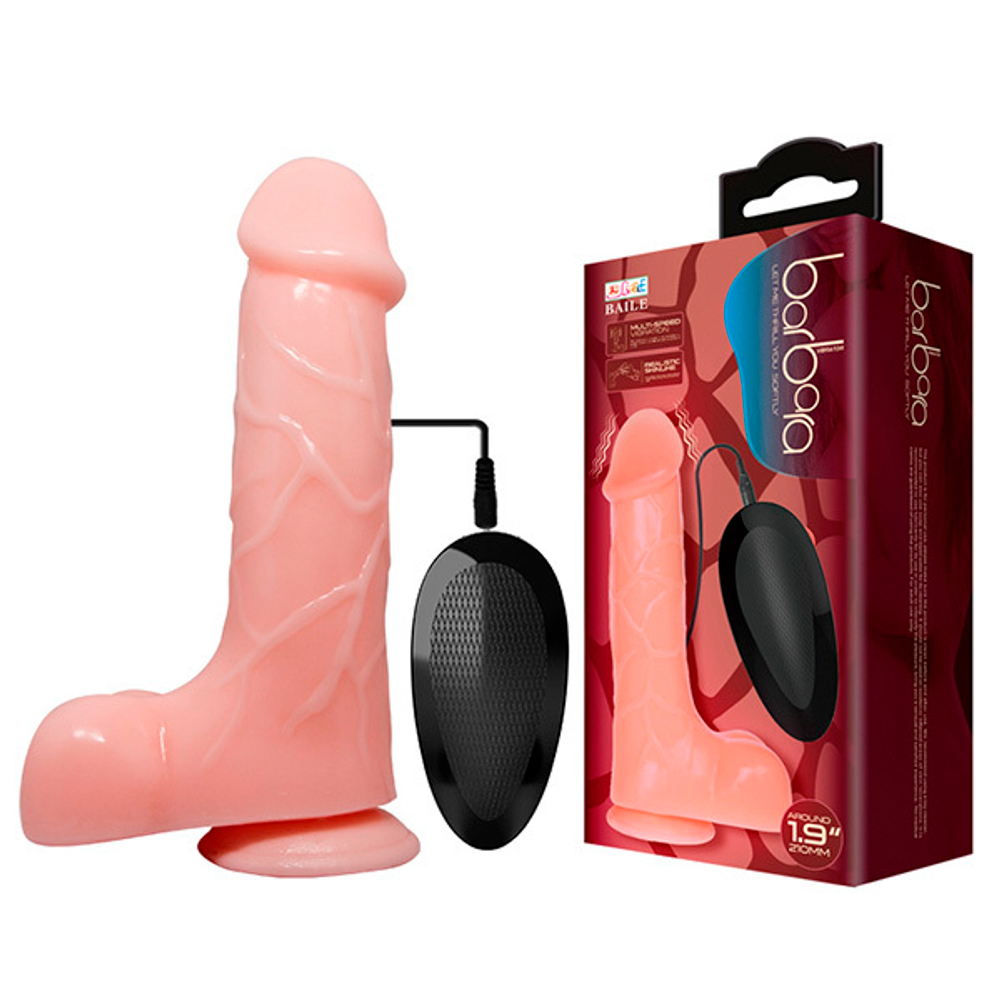 Телесный вибратор с проводным пультом 21см Baile Barbara BW-008073ZSY