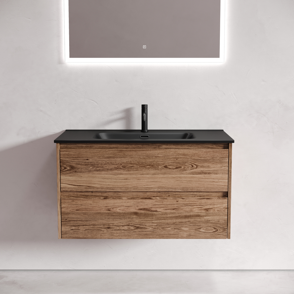 Тумба подвесная под раковину Sancos Libra, дуб чарльстон 890х450х500 мм