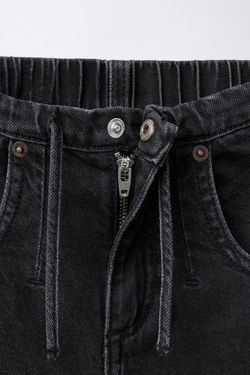 ZARA ДЖИНСЫ WIDE LEG, ЧЕРНЫЙ