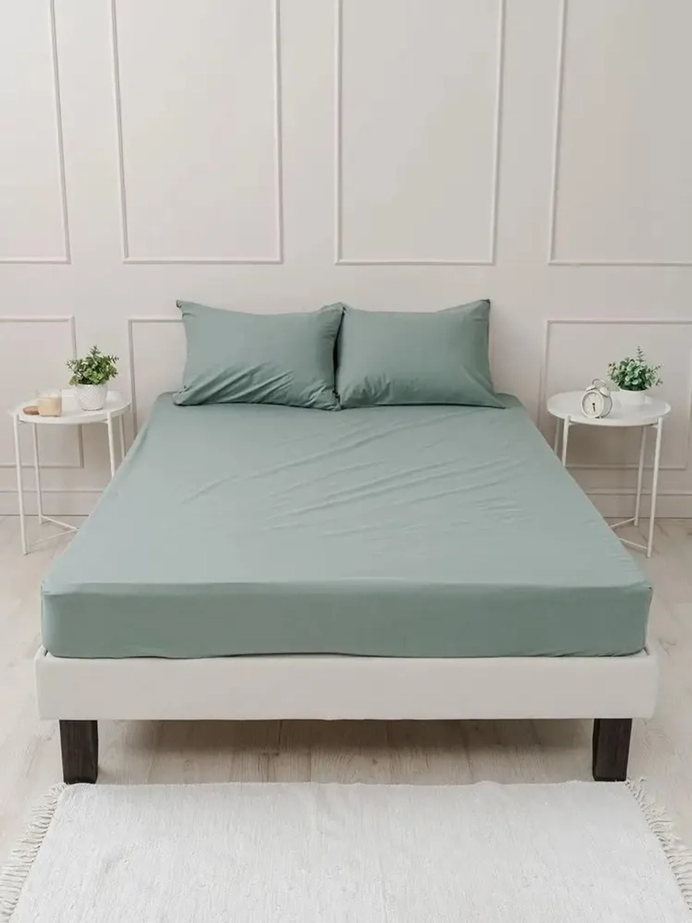 YEERNA простыня на резинке 160*200 зеленый