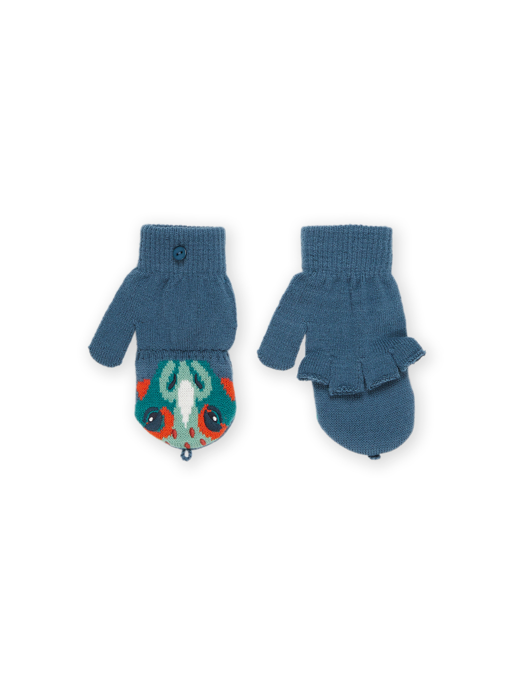 Перчатки-варежки DPAM Сине-зеленый/Зеленый/Светло-зеленый/Оранжевый/Голова динозавра (Мальчик)