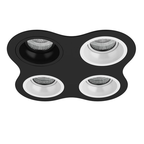 Комплект из светильников и рамки Lightstar Domino Round (214647+214607+214606+214606+214606) D64707060606