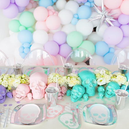 Тарелки маленькие "Pastel Sugar Skull" 8 шт. (18 см)