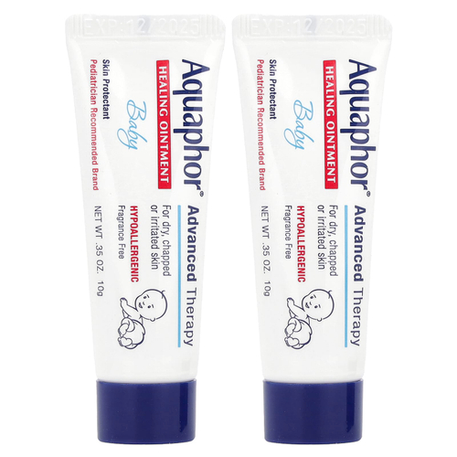 Aquaphor, Лечебная мазь для детей, без отдушек, 2 тюбика по 10 г (0,35 унции)