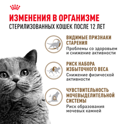 Royal Canin Ageing Sterilised 12+ Корм сухой полнорационный сбалансированный для стерилизованных стареющих кошек в возрасте старше 12 лет - 2 кг