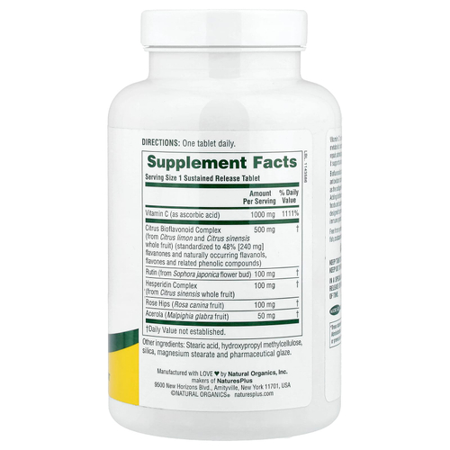 NaturesPlus, Super C Complex, комплекс с длительным высвобождением, 180 таблеток