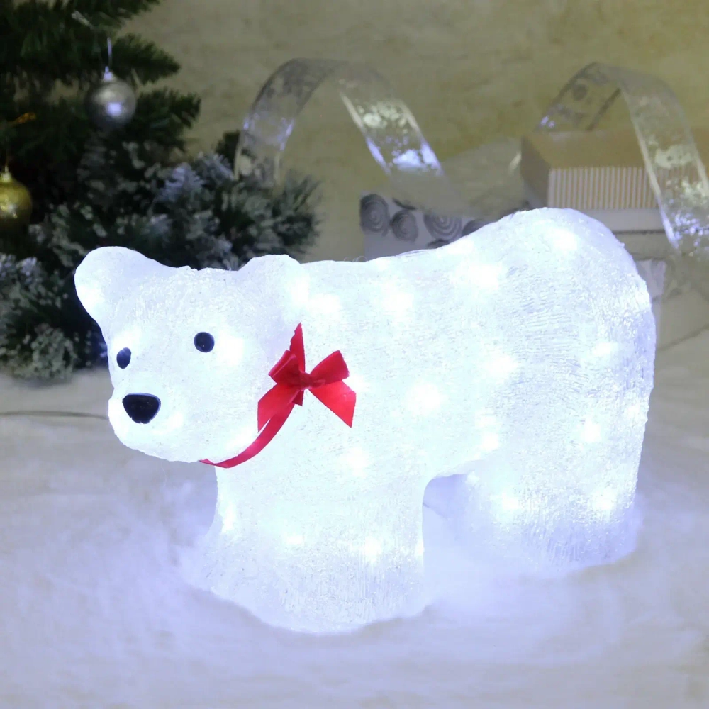 Фигура светодиодная «Медведица» 40*17,5*22 см, 50 ламп LED, авторежим, 220V, Белый