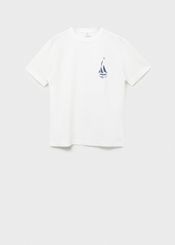 Футболка 100% хлопок с принтом на груди