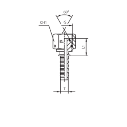 Фитинг DN 12 BSP (Г) 1/2 (накидная гайка, o-ring)