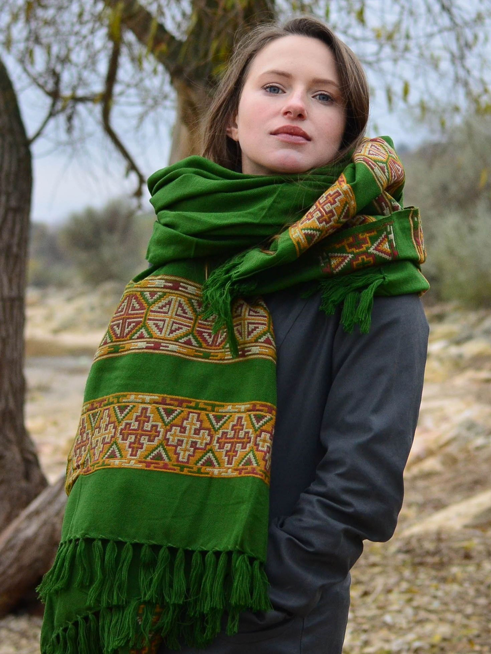 Шаль Куллу (зеленый)