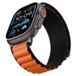 Ремешок Spigen WBF1 BAND для Apple Watch 6 / 7 / 8 / 9 / 10 / SE / Ultra 1 / 2 (44 / 45 / 46 / 49 mm) черный/оранжевый