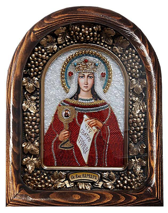 Дивеевская икона святая великомученица Варвара, печать, бисер
