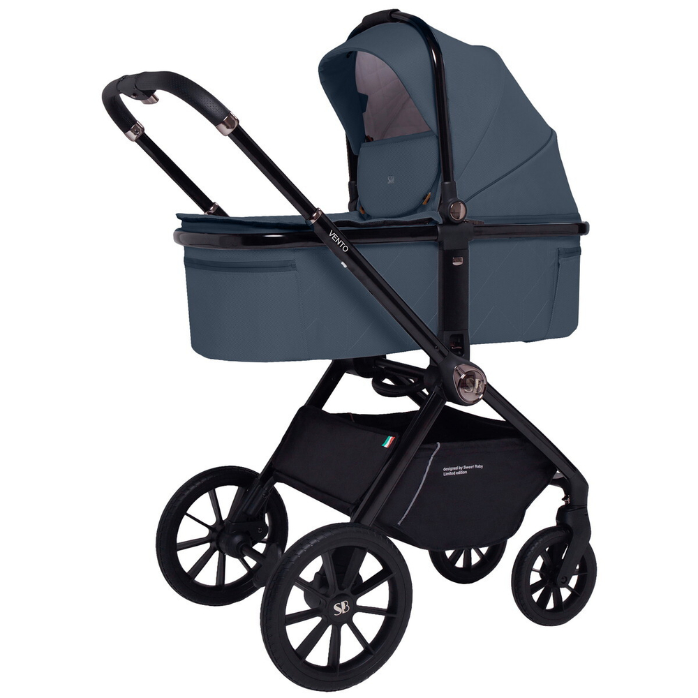 Детская коляска Sweet Baby Vento Black 2 в 1 Blue