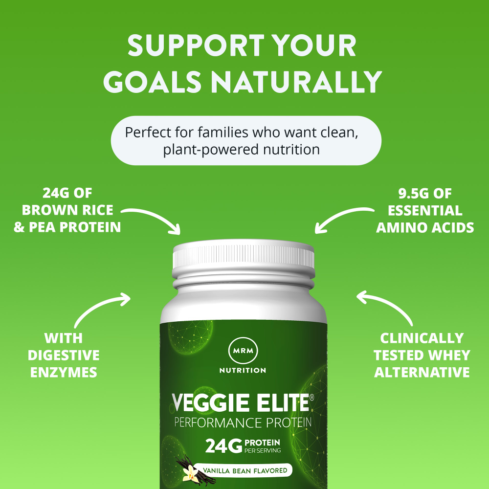 MRM Nutrition, Veggie Elite®, протеин для повышения производительности, со вкусом ванили, 1020 г (2,2 фунта)
