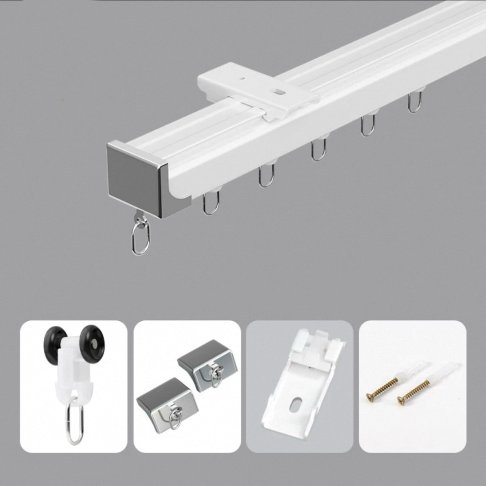 Карниз для штор, алюминиевый, потолочный и настенный монтаж