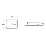 Раковина керамическая Vincea VBS-101MB, 500*400*140, накладная, цвет матовый черный,