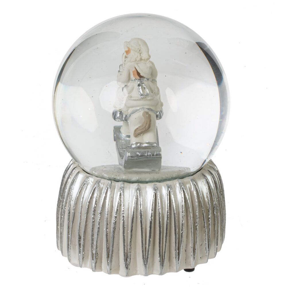 GAEM Фигурка декор в стекл шаре "Дед Мороз на лошадке" (муз с ключ), D 10 см, L10 W10 H15 см