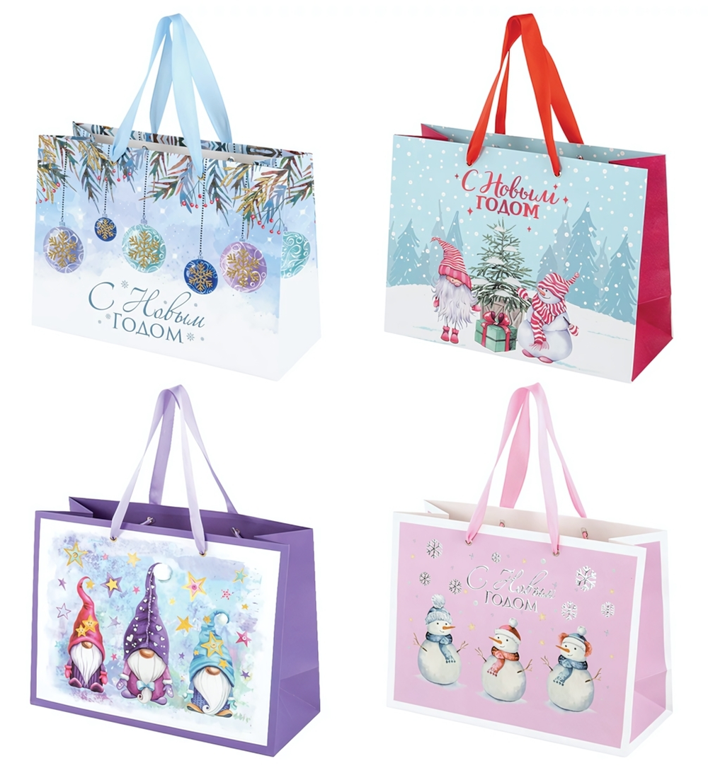 Пакет новогодний 27х11х20см. "Artpaper Wide #1" в ассорт. (Золотая сказка)