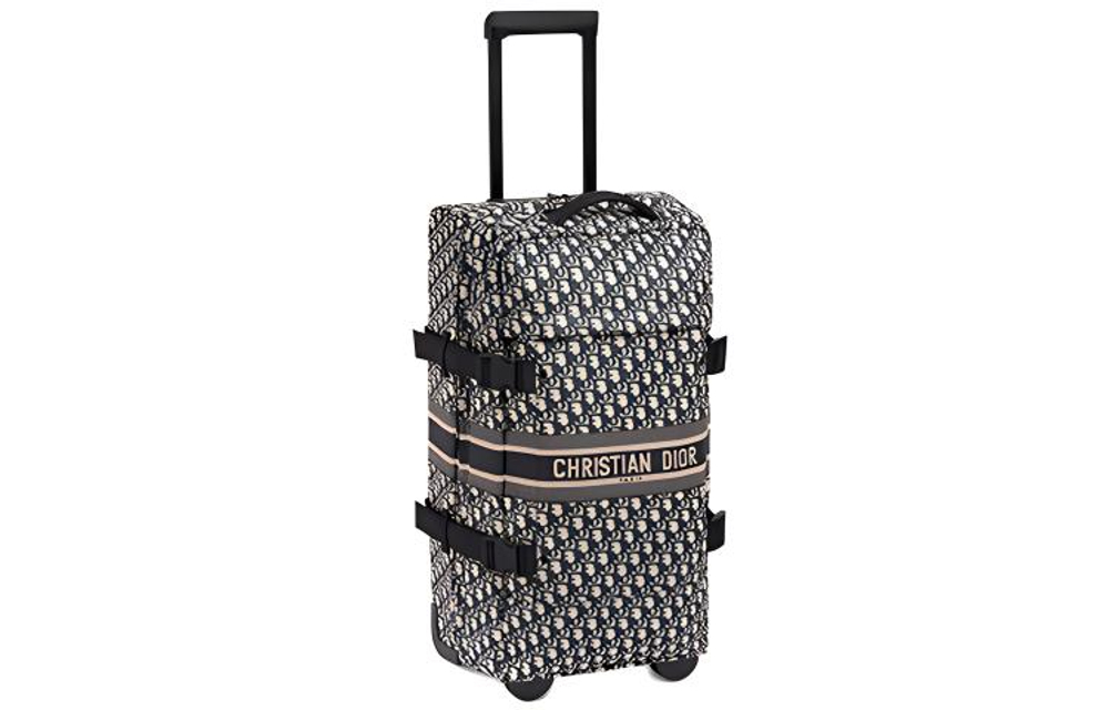 DIOR Travel Technical Fabric Suitcase Travel Bag Unisex Blue