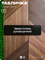 Табличка Заместитель руководителя, на дверь, 30х8 см, черная, серия CADRO, Айдентика Технолоджи