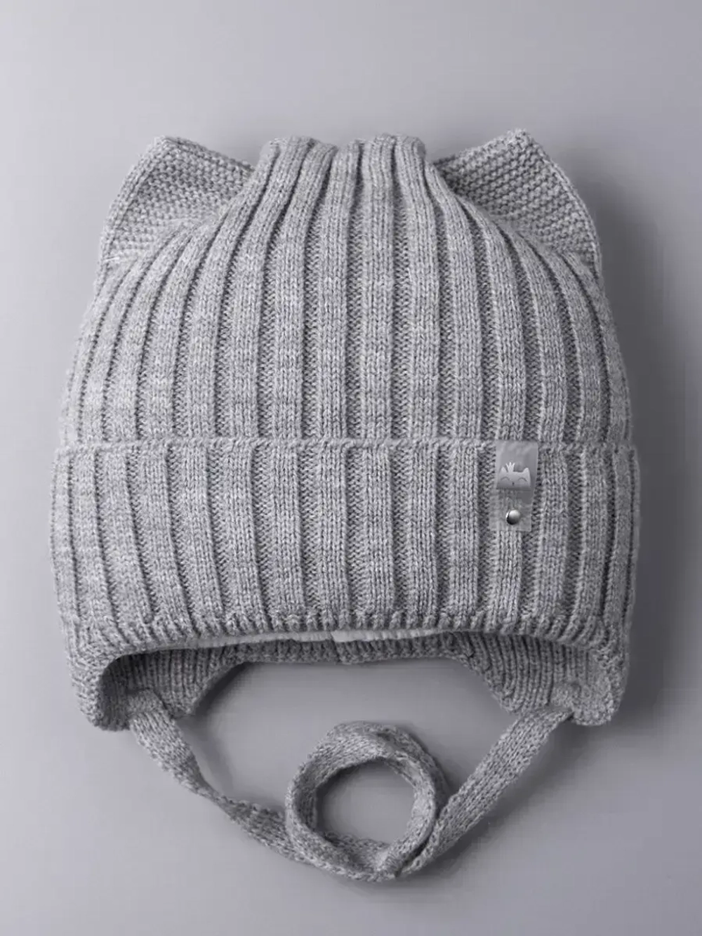 Шапка для девочки с ушками осенняя