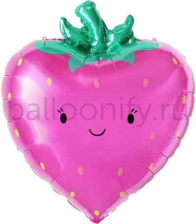 Шар (24''/61 см) Фигура, Клубника, Розовый, 1 шт.