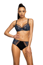 Бюстгальтер M-3758-2 Saddie Czarno-Granatowy MAT