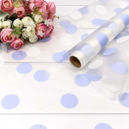 Упаковочная пленка (0,58*10 м) Большие точки, Сиреневый, 1 шт.