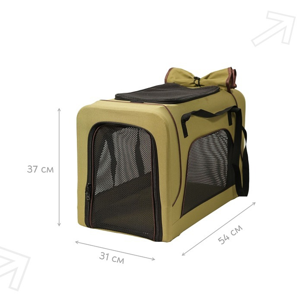 Коляска прогулочная Mr.Kranch для собак и кошек двойная (макс. нагрузка 10+10 кг) оливковая