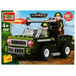 Конструктор пластмассовый 104эл. "Джип с пулеметом" 7298-JS (Город мастеров)