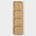 Менажница Striata, 4 секции, 33×9,5 см, цвет бежевый