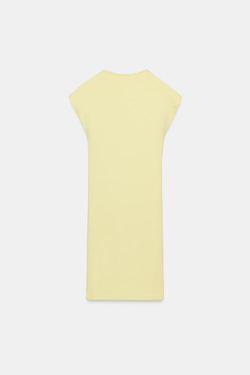 ZARA КОРОТКОЕ ПЛАТЬЕ С V-ОБРАЗНЫМ ВЫРЕЗОМ, ЖЕЛТЫЙ