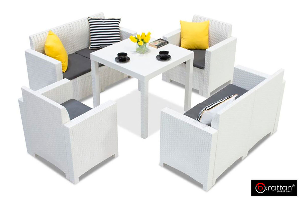 Стол B:rattan Dallas 800*800мм, белый