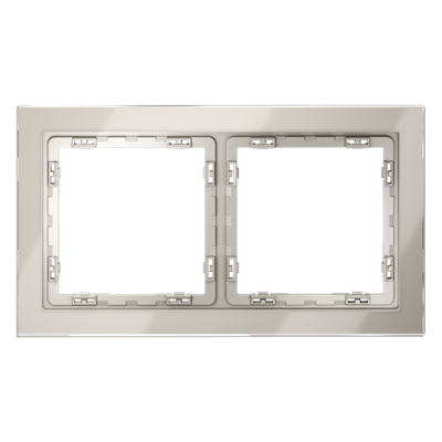 Рамка стеклянная VOLTUM S70 на 2 поста, (кашемир, стекло)