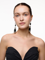 Серьги "Queen" из черного агата и шпинели Silver