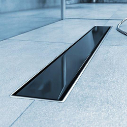 Трап для душа черное глянц. стекло 700*70 Evolux Glass ZEISSLER