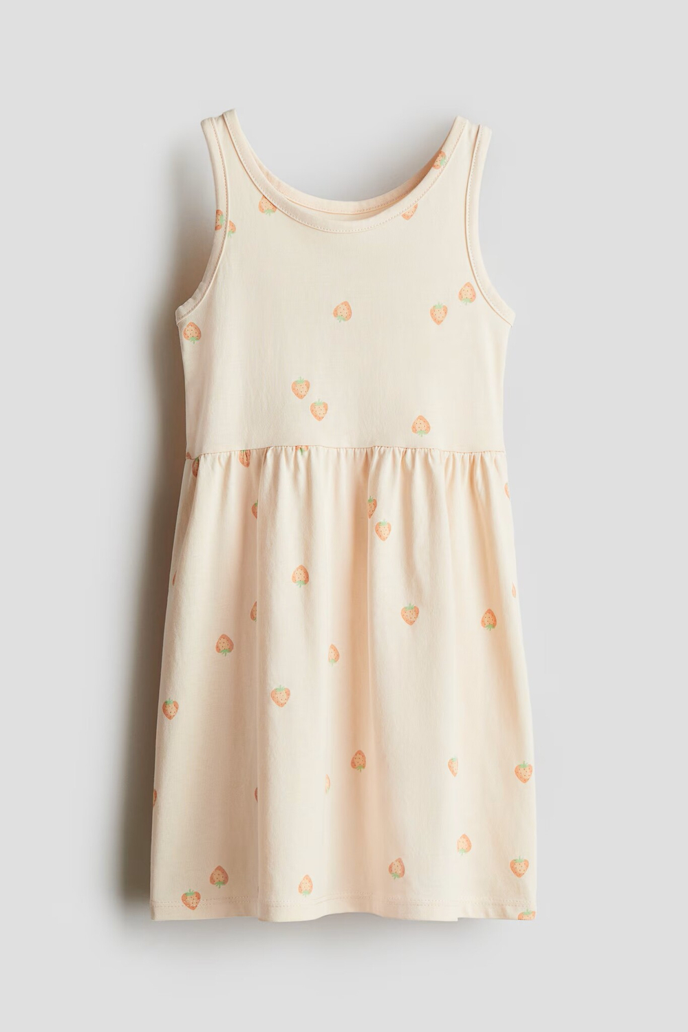 H&M Хлопковое платье с принтом, персиковый