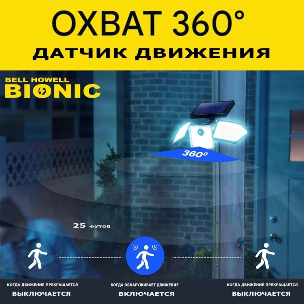 Светодиодный фонарь - прожектор Bell Howell Bionic, в комплекте 2 штуки